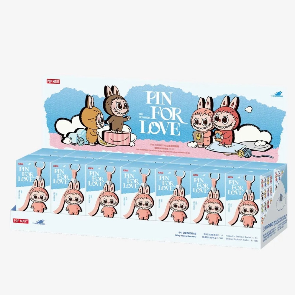 PopMart Labubu THE MONSTERS Pin for Love Plush Pendant Blind Box Set (N-Z)